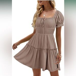 Elegant Tan Women's Dress